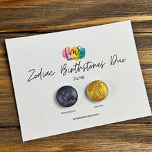 Load image into Gallery viewer, June Zodiac Birthstone Duo