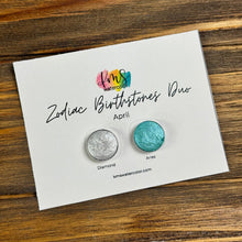 Load image into Gallery viewer, April Zodiac Birthstone Duo