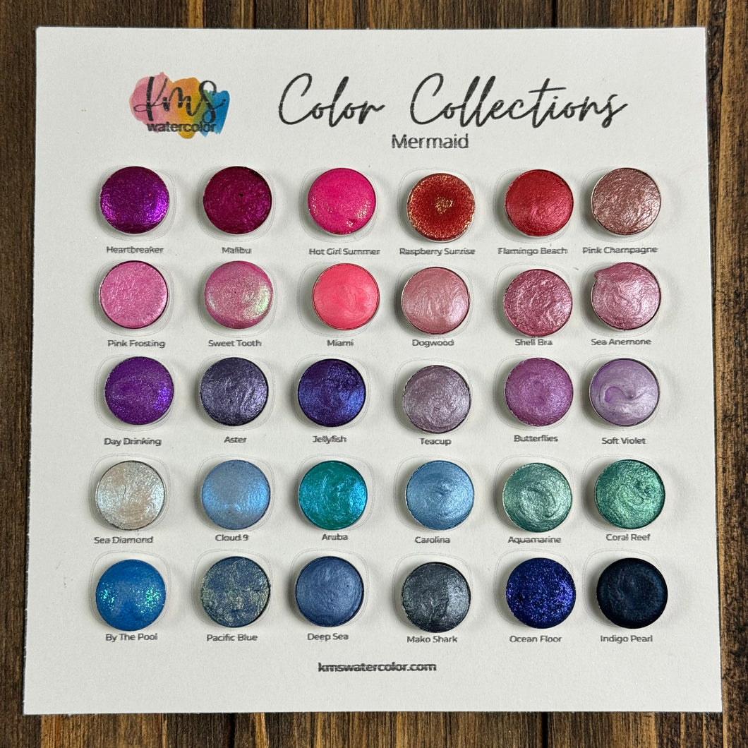 Mermaid Color Examples Mermaid Color Collection – KMS Watercolor